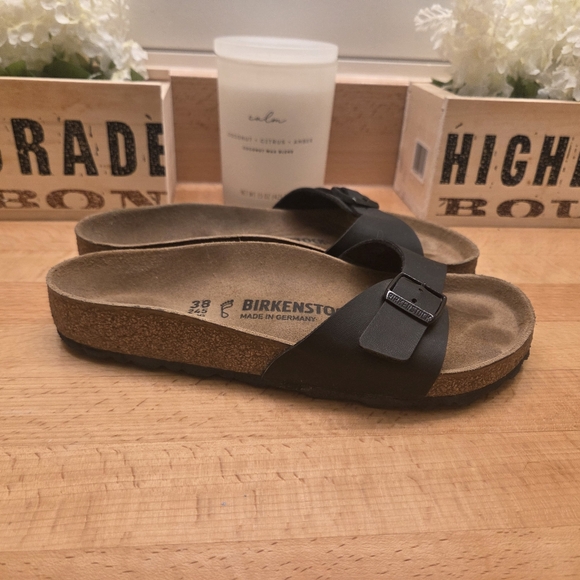 BIRKENSTOCK Madrid Womens Sandals Size 38 Black Synthetic - Picture 1 of 9